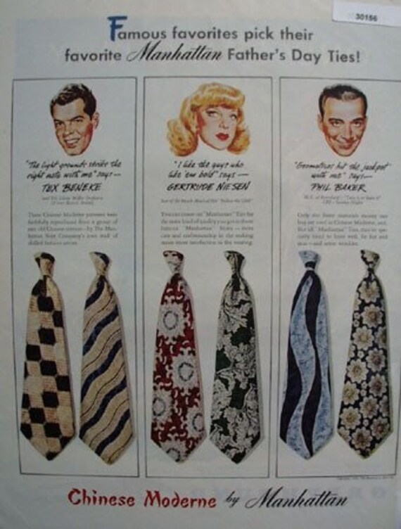 1940’s Manhattan Shirt Co. Mens Wide Swing Neckti… - image 4