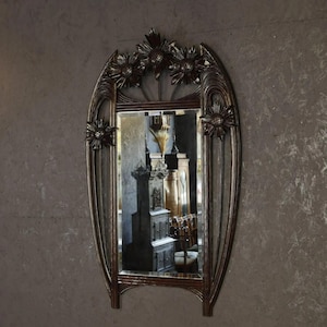 French handcrafted wooden mirror in the early 1900s, French antique