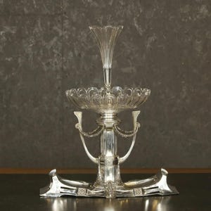 Art Nouveau Centerpiece, Silver Jardinier Antique French Jardiniere, Victorian Jardiniere, Silver Plated Jardiniere, unique jardinier set
