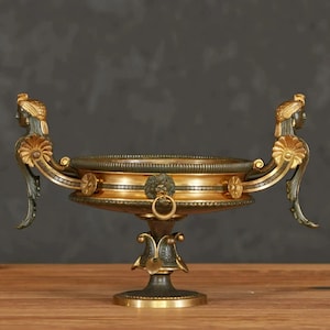 Brass and bronze mixed antique presentation bowl