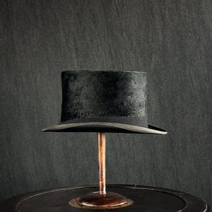 Antique Scott & Co Top Hat, Victorian Gentleman’s Hat, London Hat Maker Collectible, 19th Century Formalwear, Vintage Silk Top Hat