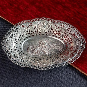 German silver openwork plate, antique plate