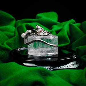 Silver inkweel set, Dragon inkwell in sterling silver and crystal set, Silver Inkwell Inkstand Desk Set, antique silver and crystal inkwell.