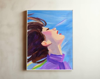 抽象的な女性の肖像画アート（印刷可能）：モダンな室内装飾（デジタル