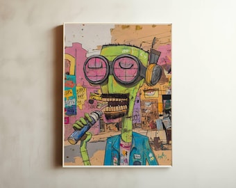 Funky Graffiti Character Art Print, Contemporary Street Art (Digital Download)