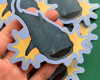 Pegatina de tiburón ballena {diario/cuaderno de bocetos/álbum de recortes y ordenadores portátiles/decoración}