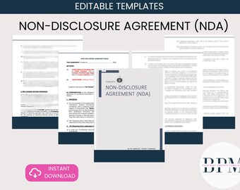 Plantilla de acuerdo de confidencialidad, NDA editable (descarga digital)