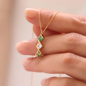 Custom Birthstone Necklace, Multiple Birthstone Necklace, Gold Birthstone Necklaces, Sterling Silver Necklace, Best Gift for Mom