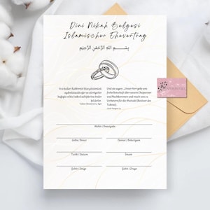 Nikahbelgesi, Dini Nikah belga, certificado de matrimonio islámico, dote, Mehir, acuerdo de matrimonio islámico, Dininikahbelgesi, certificado Nikah
