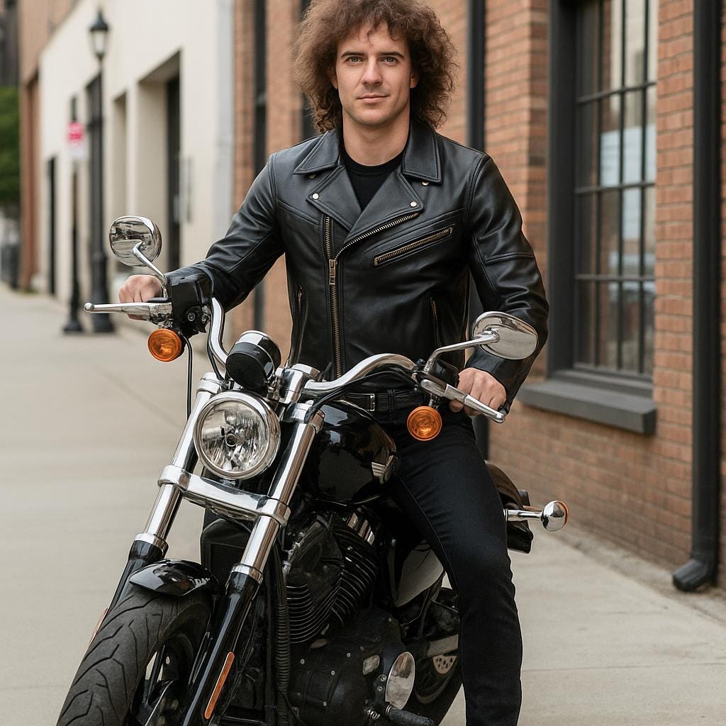 Men's Handmade Cow Leather Biker Jacket, Classic Motorcycle Coat