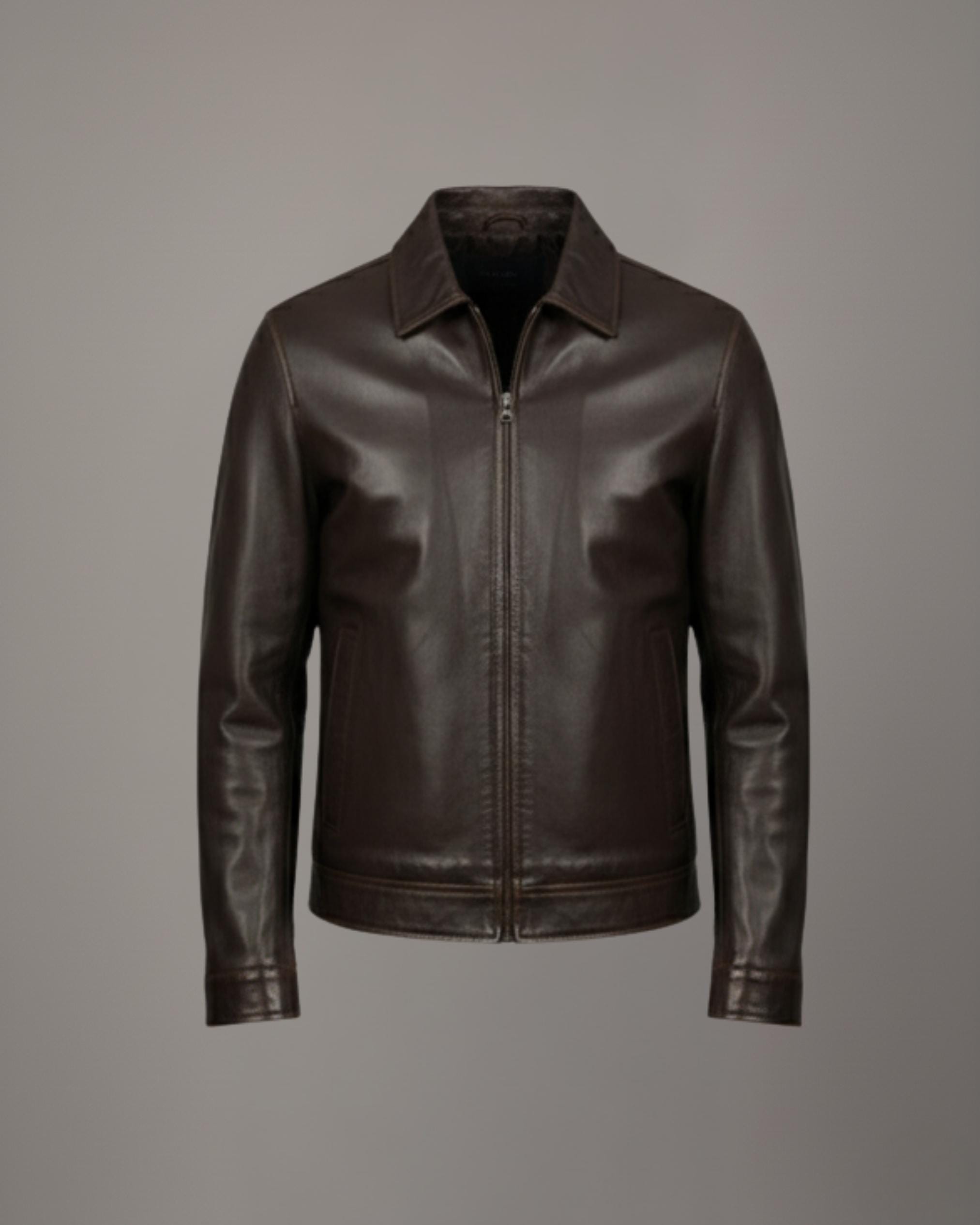 Men's Olive Green Handmade Genuine Leather Jacket | Biker Style