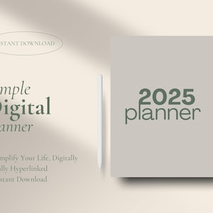 2025 Digitaler Kalender | Pastell Minimalistische Ästhetik | Datiert Monatsplaner | GoodNotes, Notability, iPad PDF Kompatibel | Sofort Download