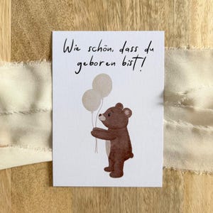 Postkarte Geburtstag Bär A6 Luftballons Karte Kindergeburtstag Postkarte Kinder Postkarte Geburtstag Geburtstagskarte Geburtstagsgeschenk