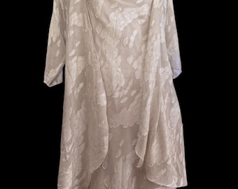 Cocktail dress beige size 4 Jones New York new with tags Lord and Taylor draped neckline layered hem bolero style midi wedding
