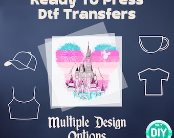 Disney Castle Mickey Head DTF, Disney Trip DTF, Disney DTF Transfer Ready to Press, Disney Dtf Print Heat Transfer, Disneyland dtf