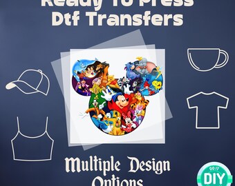 Mickey Head Disney Characters DTF, Disney Trip DTF, Disney DTF Transfer Ready to Press, Disney Dtf Print Heat Transfer, Disneyland dtf