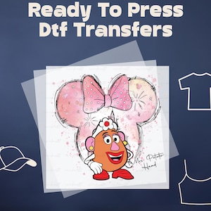 Mrs Potato Head Dtf, Toy Story DTF, Mrs Potato Minnie Head Dtf, Toy Story DTF Transfer Ready to Press Heat Transfer