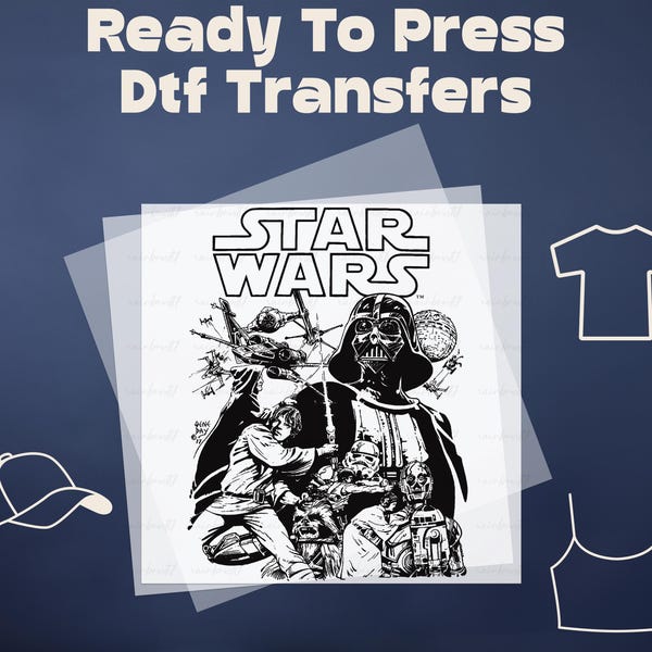 Star Wars Darth Vader Dtf, Mandalorian Dtf Ready To Press,  Star Wars Dtf, Star Wars Galaxy Dtf, Galaxy's Edge Heat Transfer