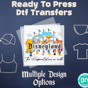 Disneyland Park DTF, Happiest Place On Earth, Disney Trip DTF, Disney DTF Transfer Ready to Press, Disney Dtf Print Heat Transfer