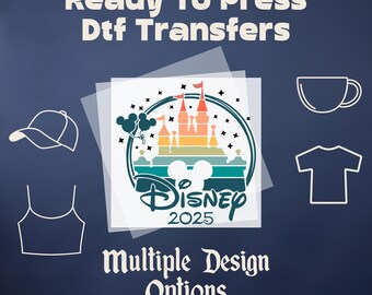 Disney Castle 2025 Heat Transfer, Disney Trip Dtf Ready To Press, Disneyland Iron On Transfer, Disney World Dtf, Family Vacation Dtf