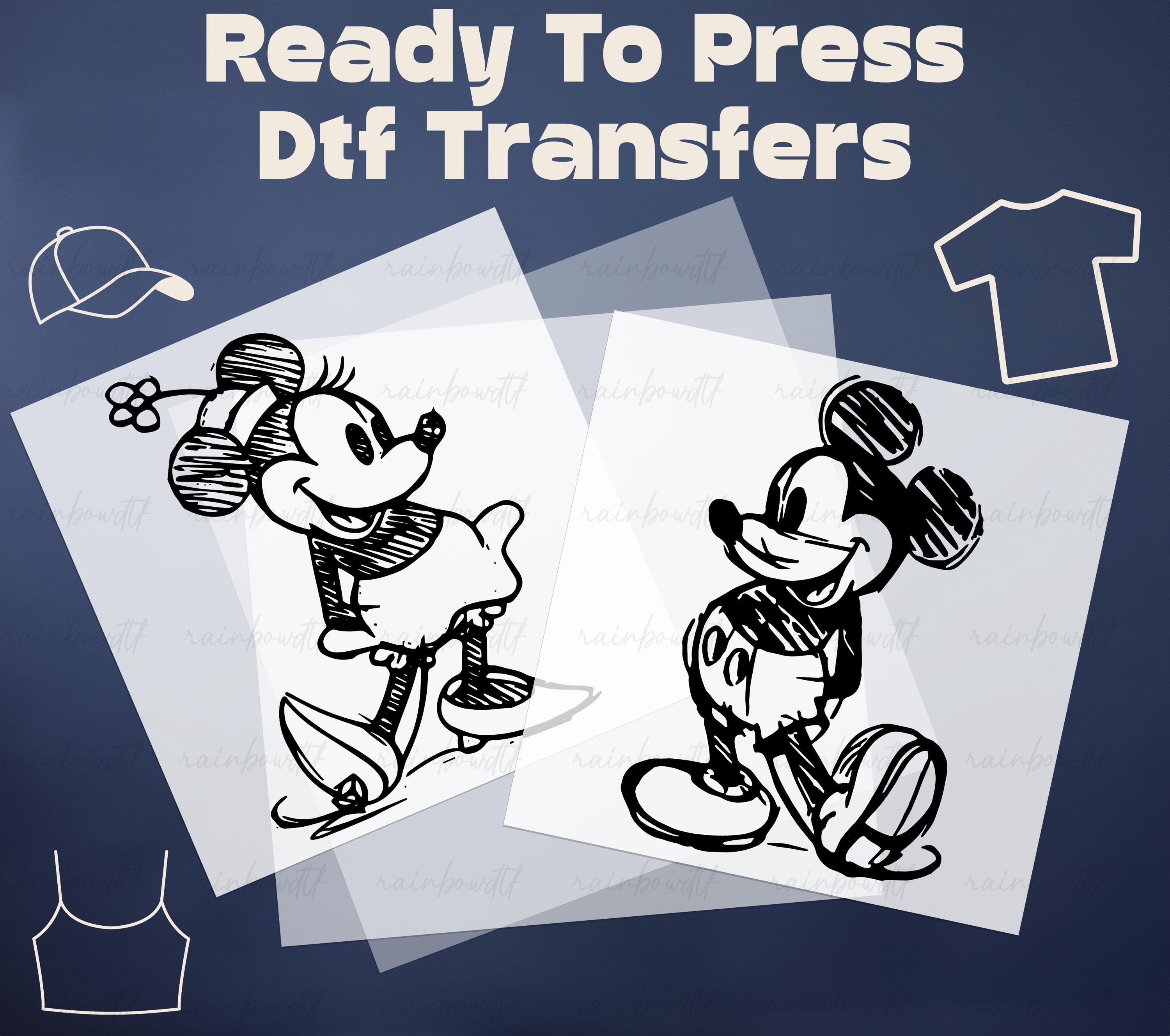 Mickey Minnie Drawing DTF, Matching Disney Trip DTF, Disney DTF Transfer Ready to Press, Disney Dtf Print Heat Transfer, Disneyland dtf