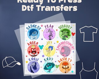 Inside Out Characters DTF Transfer, Core Memory Day Dtf, Pixar Heat Transfer, Emotional Inside Out DTF Print, Ready to Press