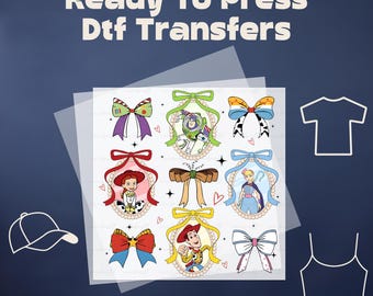 Toy Story Dtf Transfer, Toy Story Ribbon Dtf, Toy Story Coquette Bow DTF Transfer Ready to Press Heat Transfer