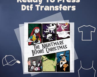 The Nightmare Before Christmas Halloween DTF Ready To Press, Halloween Ready To Press, Spooky Season Dtf Heat Transfer, Halloween Iron On