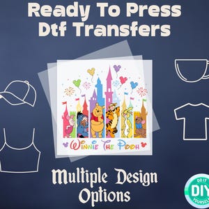 Winnie The Pooh Castle Dtf, Disney The Pooh Dtf Transfer, Winnie The Pooh Characters Dtf, The Pooh Heat Transfer Ready To Press