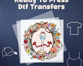 Forky Coquette Heat Transfer, Toy Story Ribbon Dtf, Toy Story Bow DTF Transfer Ready to Press, Toy Story Dtf Sheet Iron On Transfer
