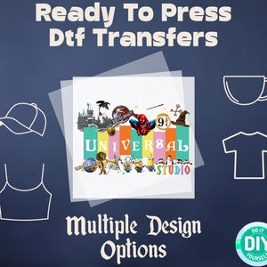Disney Universal Studios Dtf,  Universal Studios Hollywood Dtf, Universal Orlando Dtf Ready To Press, Magic Wizard Heat Transfer Iron On