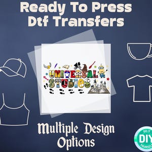 Disney Universal Studios Dtf,  Universal Studios Hollywood Dtf, Universal Orlando Dtf Ready To Press, Magic Wizard Heat Transfer Iron On