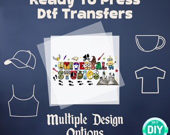 Disney Universal Studios Dtf,  Universal Studios Hollywood Dtf, Universal Orlando Dtf Ready To Press, Magic Wizard Heat Transfer Iron On