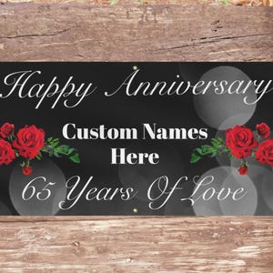 Banner personalizzabile per anniversario, decorazione per feste, articoli per feste, banner opaco, banner per buon anniversario, banner personalizzabile