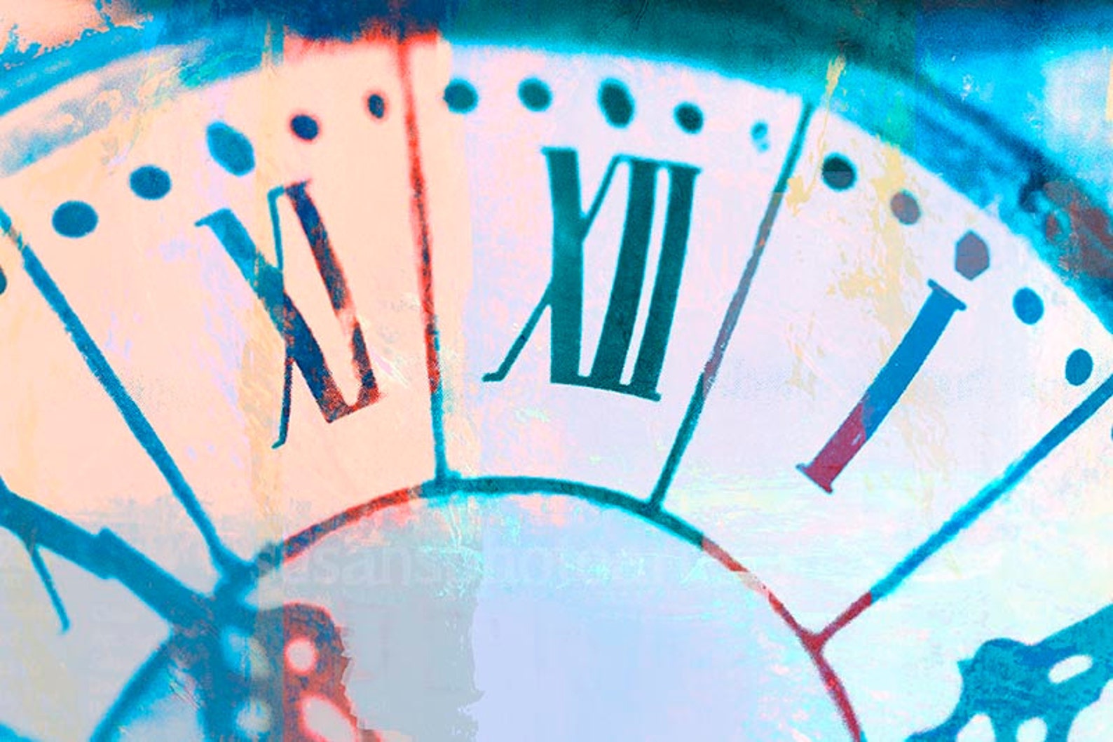 Abstract Time Time Art Digital Photo Clock Large Wall Art Etsy