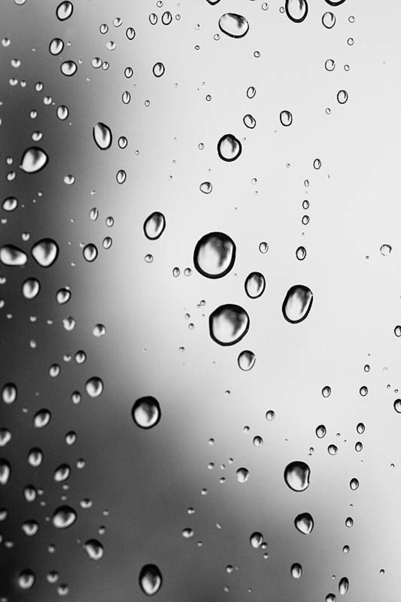 Raindrops on Glass, Abstract Photo, Water, Contrast Photo, Wall Art, Home Decor, Summer Rain