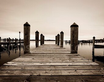 Docks Lake Minnetonka, Wayzata MN,  sepia digital photo, water, contemporary art, nature, office art, wall art, Minnesota, paper art