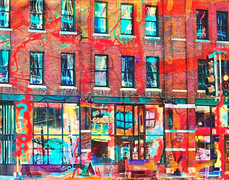 pop art Minneapolis office art Minnesota photo Big Brain Urban Wall NEW colorful wall art home decor Mpls building urban