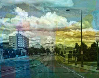 Capital Building, Minnesota photo,  St Paul MN, digital Art Photo, wall art, home decor, Minnesota art, state capital, colorful art