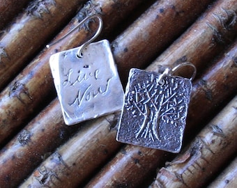 live now tree pierced dangle earrings...