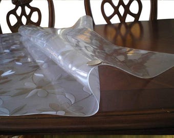 Custom Daisy Pattern PVC Table Protector Pad: Soft Glass Bench Cover