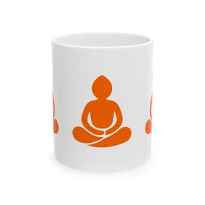 Yoga Mug, Mindfulness Tea Cup for Yogi, Meditation Ceramic Coffee Lover Gift, 11oz, 15oz, Zen Quote Kitchen Decor, Positive Energy Gift