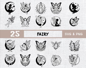 Fairy SVG Bundle: Fantasy Clipart, Moon & Woodland Designs (Digital Download)