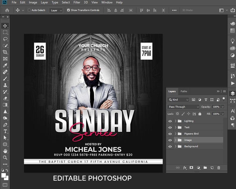 Church Flyer Template: Holy Communion Poster, Editable Canva ...