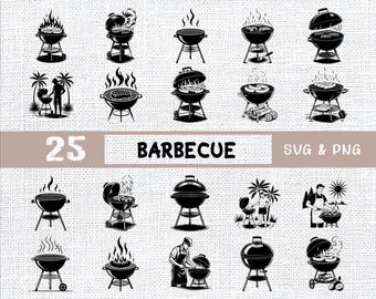 Barbecue SVG Bundle | Grill Clipart PNG | Summer BBQ Cut Files for Cricut & Sublimation