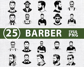 Barber SVG Bundle: Beard & Haircut Clipart for Cricut