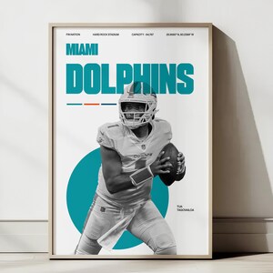 Affiche NFL des dauphins - Téléchargement numérique | Décoration murale football