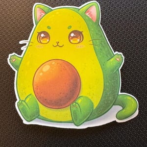 Cat Avocado Hybrid Cute Animal Vinyl Sticker Die Cut Sticker Funny