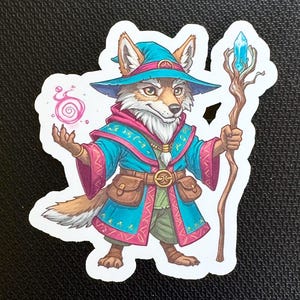 Coyote Wizard Cute Strange Vinyl Sticker Die Cut Vinyl Sticker