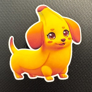 Cute Banana Dog Animal Character Vinyl Sticker Die Cut Sticker Funny Fruit